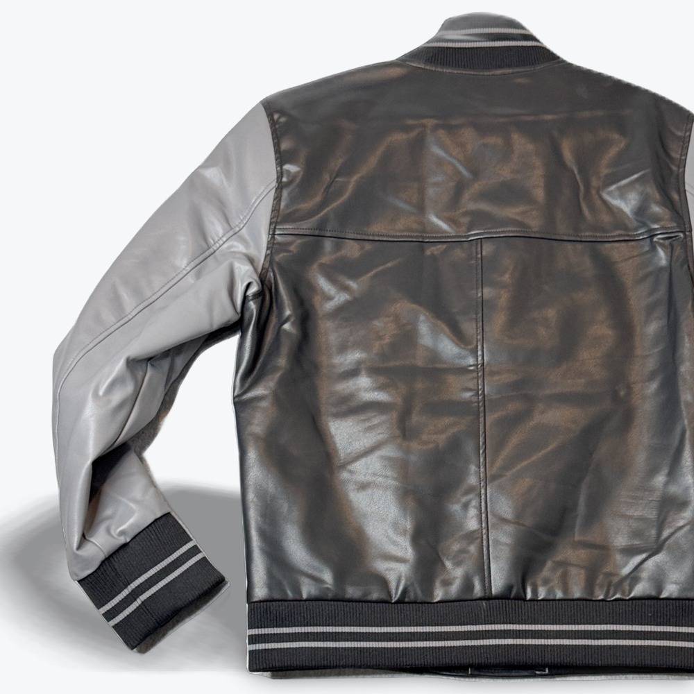 Slate & Stone Jacket Mens Small Varsity Faux Leather City Collection Bomber NEW - Picture 2 of 10